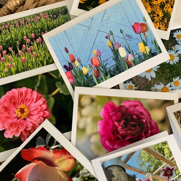 Set of 10 Handmade Floral Photo Greeting Cards - Picture 2 of 4